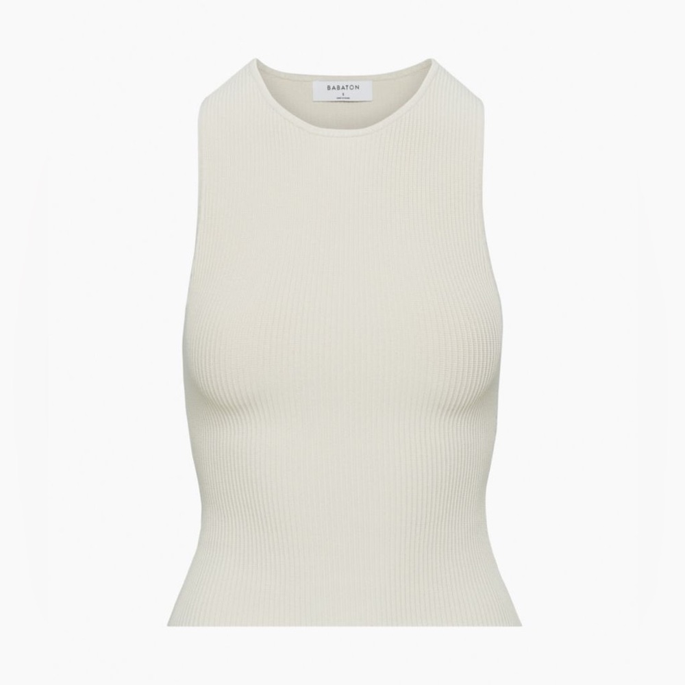 NWT Babaton Sculpt Knit Racer - Matte Pearl
